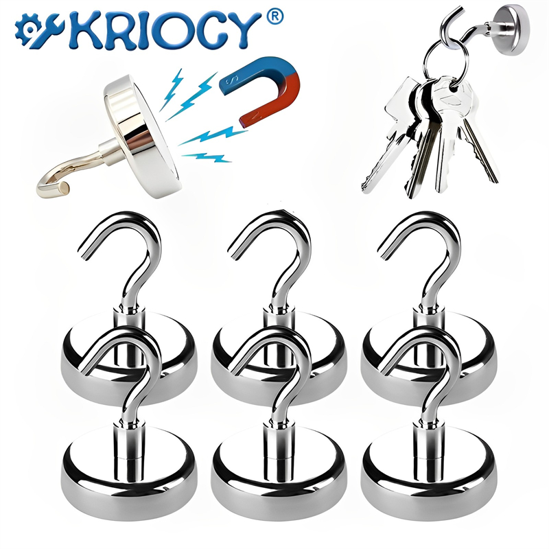 Fishing Equipment Gear - Starker, leistungsstarker runder Neodym-Magnethaken, Bergungsmagnet, Halter