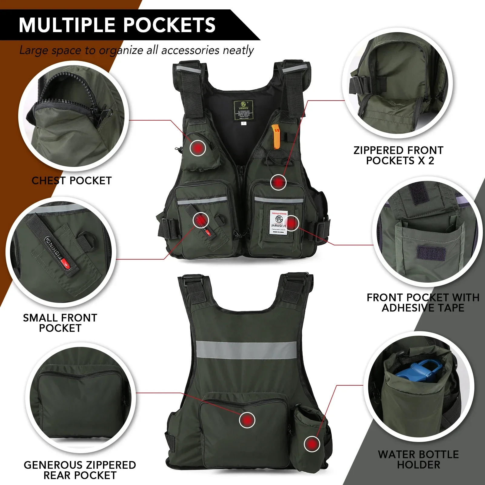 Fishing Vest Jacket - 2026 Erwachsenen-Angelweste mit Mehreren Taschen, Hoher