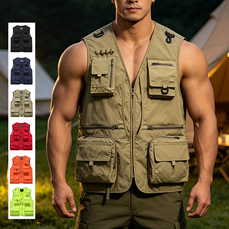 Fishing Vest Jacket - Sommer-Arbeitsweste für Outdoor-Aktivitäten, Wandern, Radfahren, Angeln,