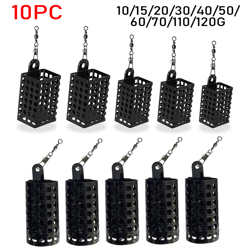 Fishing Equipment Gear - 10PCS Angelgerät Feeder Käfig Edelstahl Locken